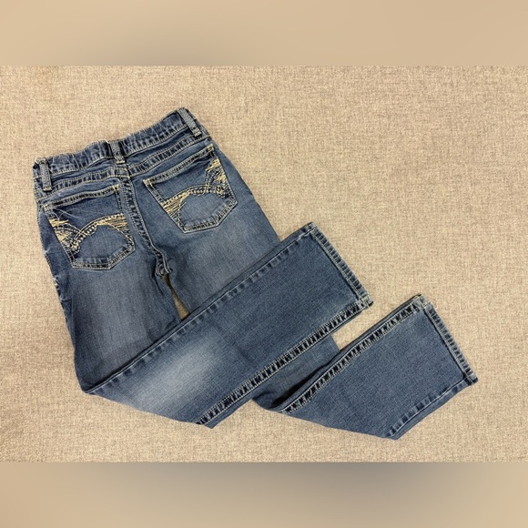 Wrangler 20X Jeans Boys Size 12 Slim Adjustable Waist Straight Leg Dk Denim 0076 - Picture 1 of 10